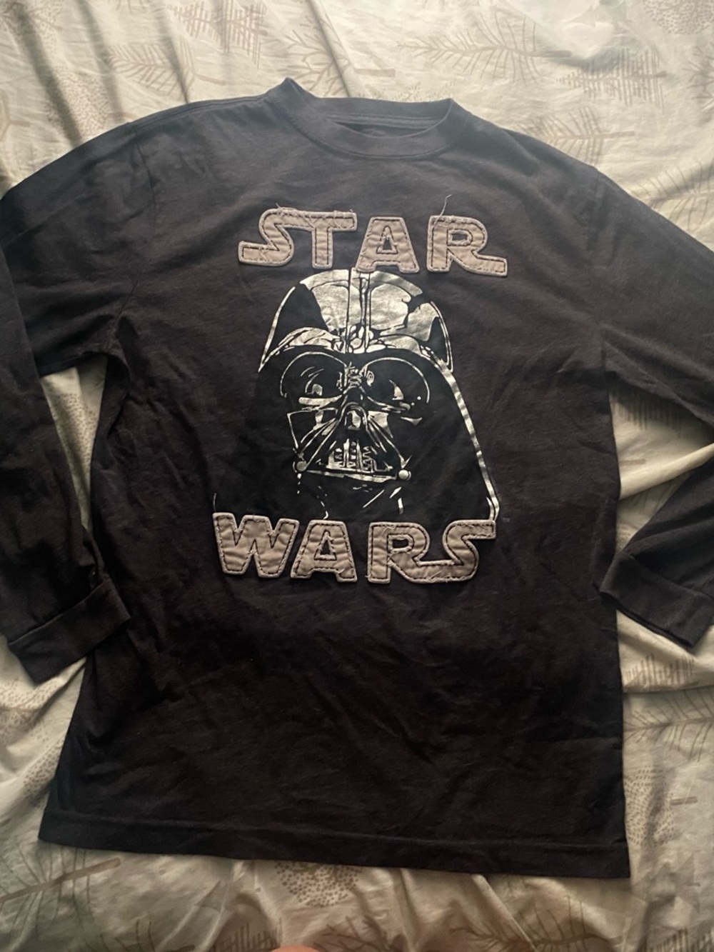 Star Wars Black Long Sleeve Tee with Darth Vader Graphic